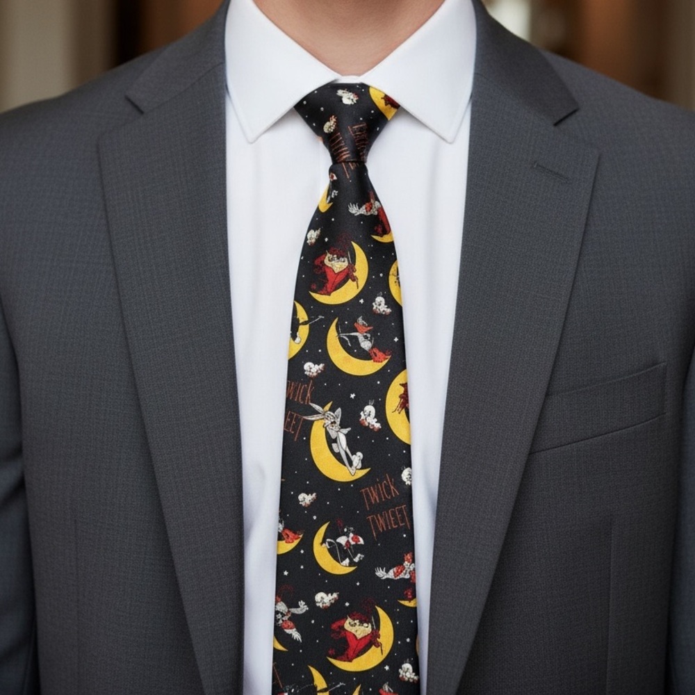 VINTAGE LOONEY TUNES TIE Warner Brothers Neck Tie “Twik Tweet” FAST SHIPPING